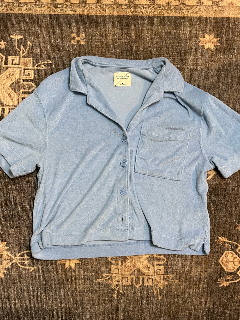 Abercrombie & Fitch Terry Cloth Button-Up Shirt - Picture 2 of 4